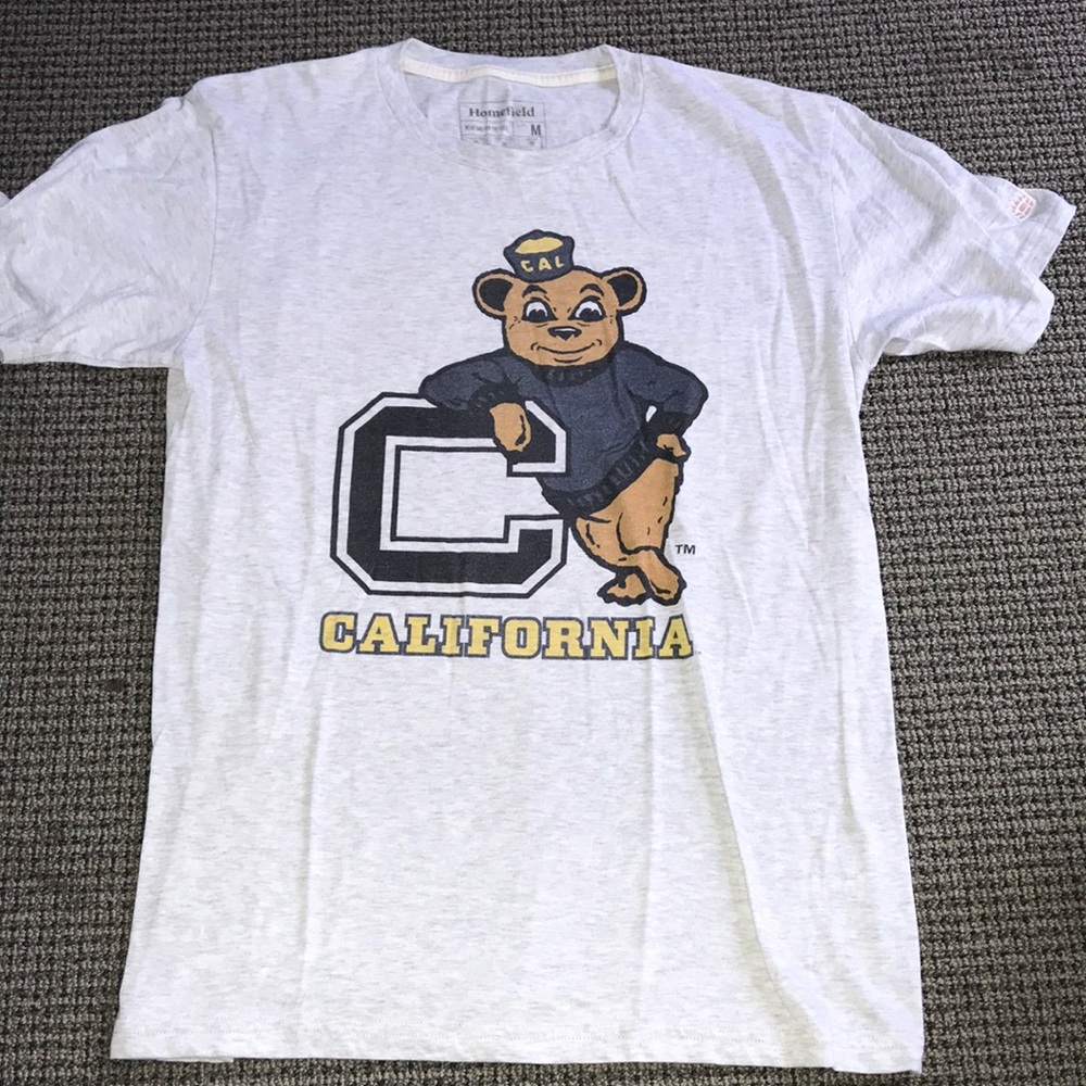 California Bear Graphic Tee - White with Navy & Gold